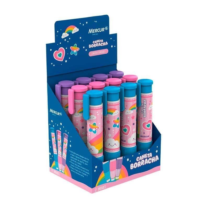 BORRACHA CANETA MAGICA SORTIDO MERCUR - REF. B01010101099 - CAIXA COM 12 UNIDADES