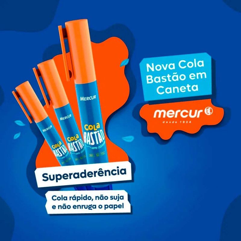 COLA BASTAO 6G CANETA MERCUR - REF. B01010102009 - CAIXA COM 12 UNIDADES