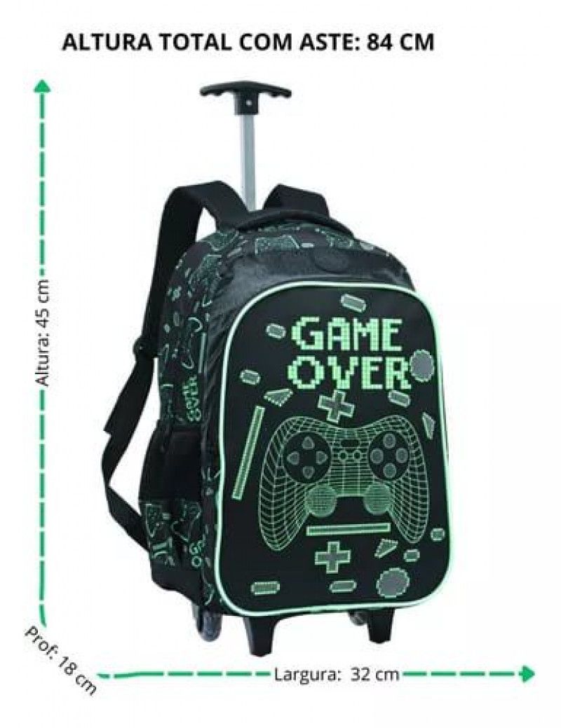 MOCHILETE GAMES VERDE YEPP - REF. MM9164-C - 1 UNIDADE