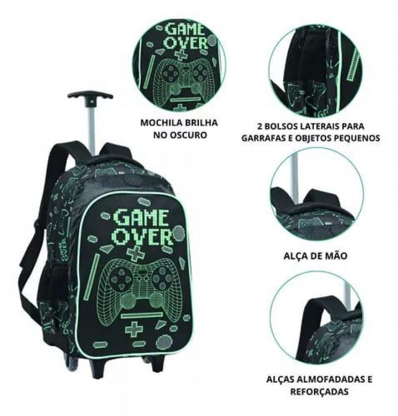 MOCHILETE GAMES VERDE YEPP - REF. MM9164-C - 1 UNIDADE