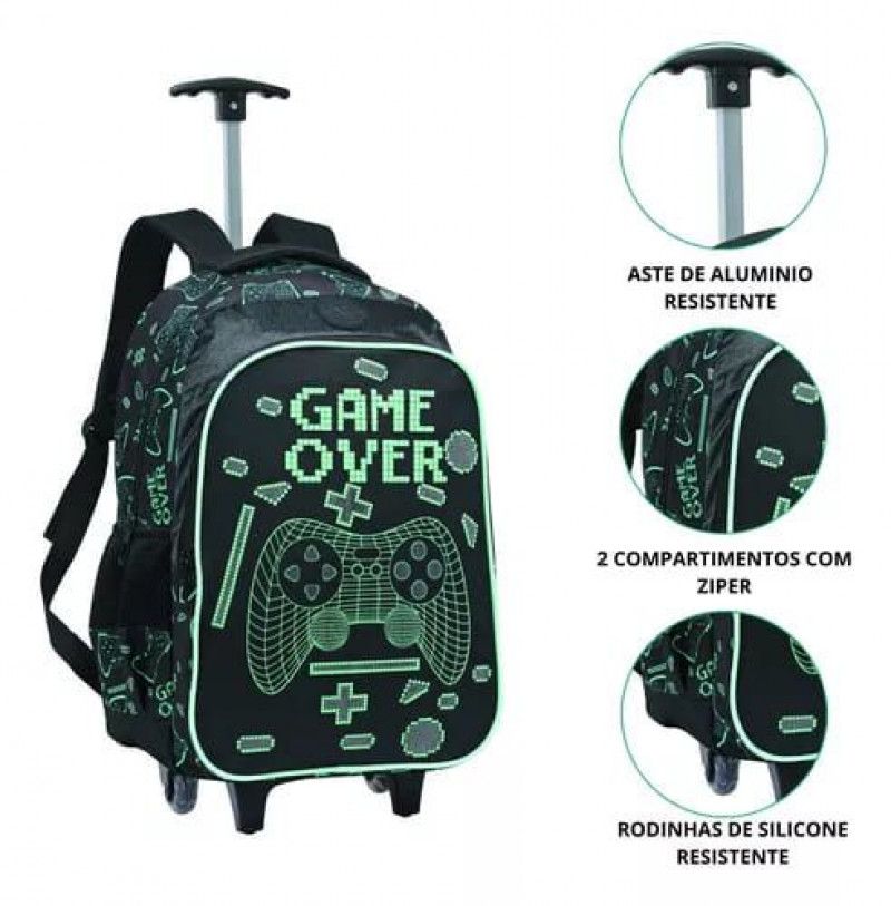 MOCHILETE GAMES VERDE YEPP - REF. MM9164-C - 1 UNIDADE