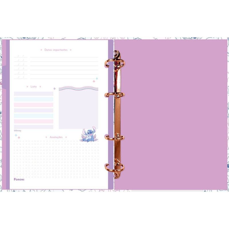 CADERNO ARGOLADO 120 FOLHAS STITCH FORONI - REF. 38.7062-5 - 1 UNIDADE