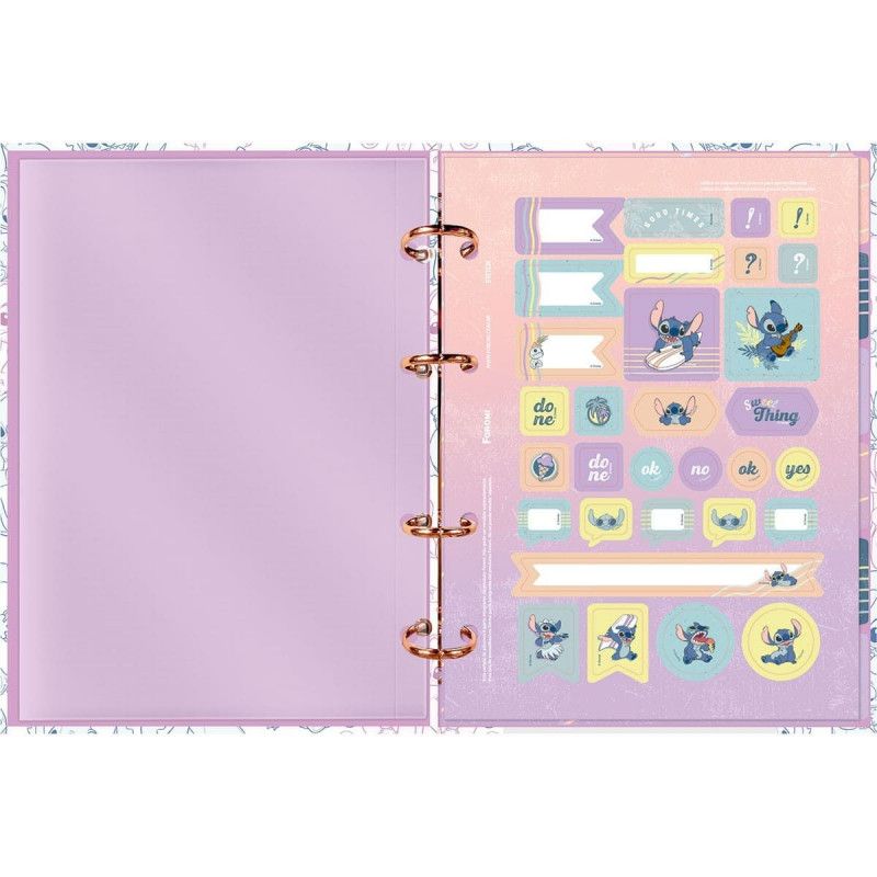 CADERNO ARGOLADO 120 FOLHAS STITCH FORONI - REF. 38.7062-5 - 1 UNIDADE