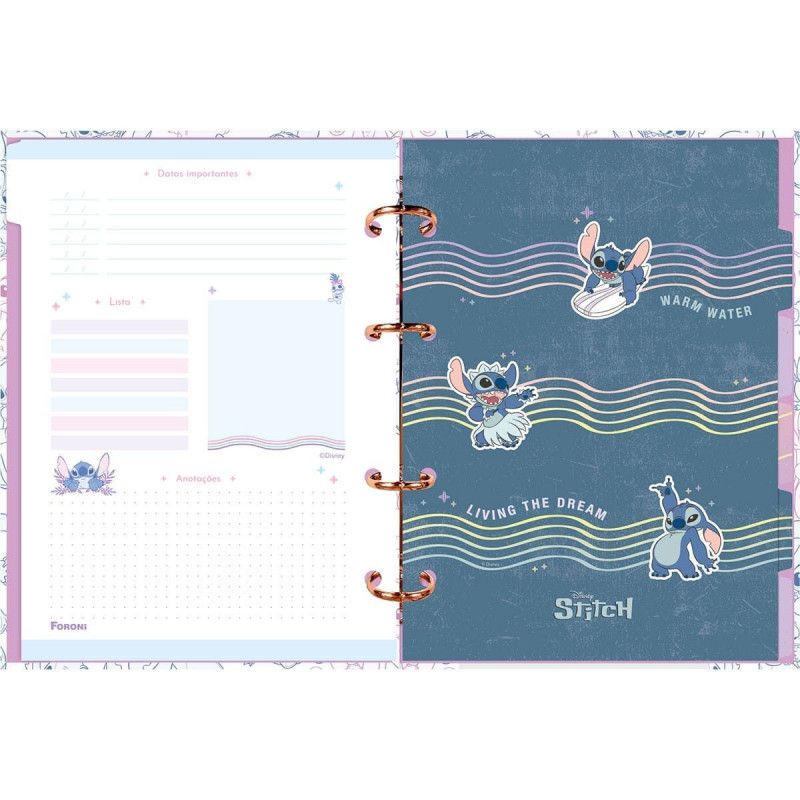 CADERNO ARGOLADO 120 FOLHAS STITCH FORONI - REF. 38.7062-5 - 1 UNIDADE