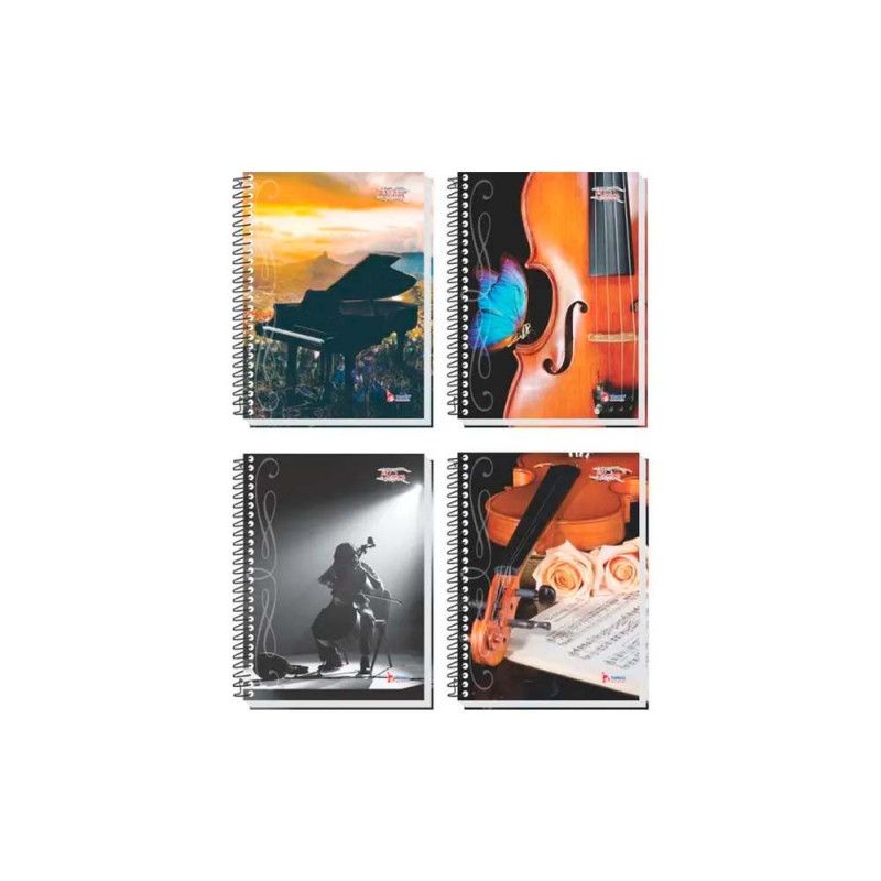 CADERNO DE MUSICA CAPA DURA 64 FOLHAS 1/4 TAMOIO - REF. 02435 - PACOTE COM 5 UNIDADES