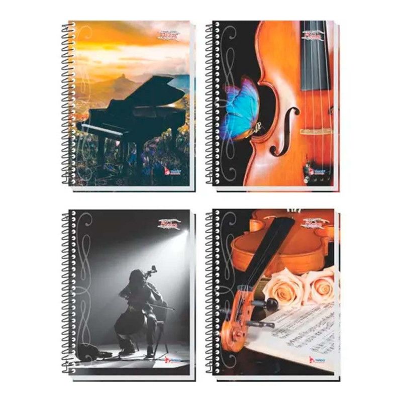 CADERNO DE MUSICA CAPA DURA 64 FOLHAS UNIVERSITARIO TAMOIO - REF. 02546 - PACOTE COM 4 UNIDADES