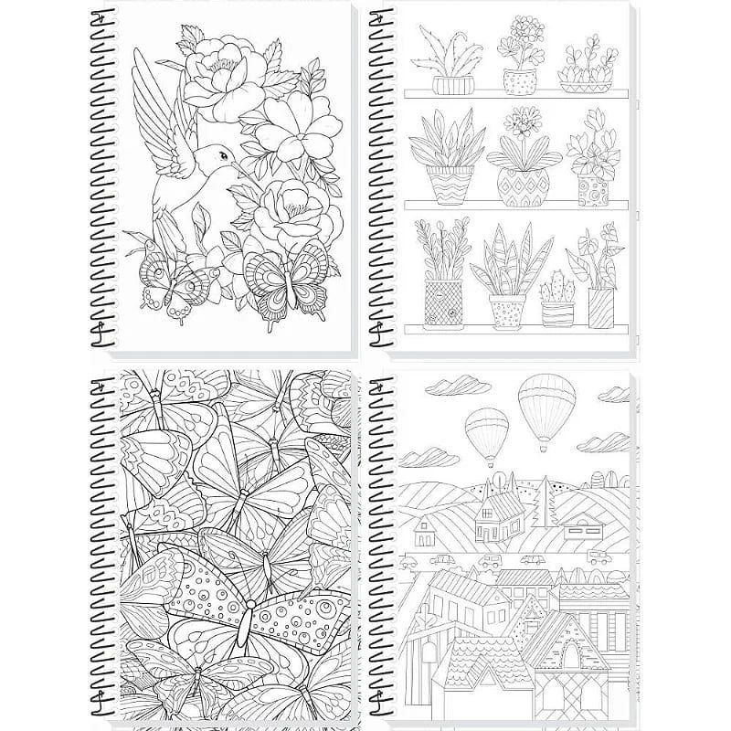 CADERNO 1 MATERIA CAPA DURA 80 FOLHAS SUA ARTE PARA COLORIR TAMOIO - REF. 02272 - PACOTE COM 4 UNIDADES