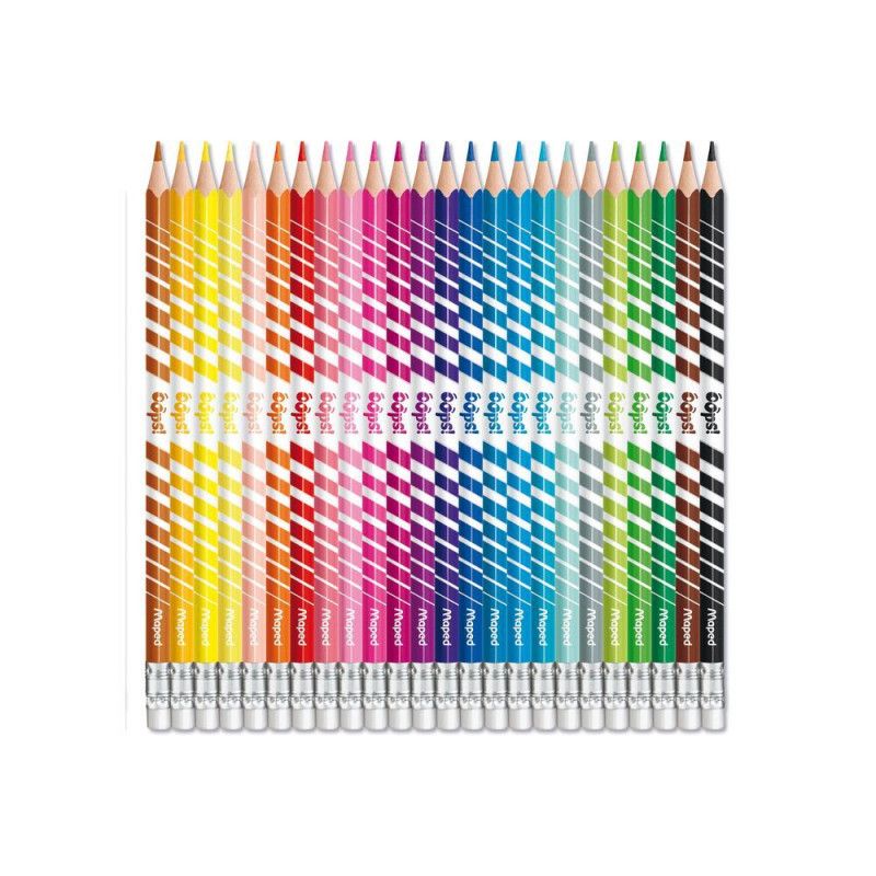 LAPIS 24 CORES APAGAVEL COLORPEPS OOPS APAGAVEL MAPED - REF. 832824 - CAIXA COM 12 UNIDADES