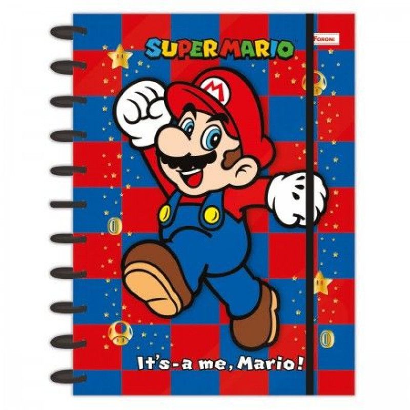 CADERNO 10 MATERIAS INTELIGENTE DISCO SUPER MARIO FORONI - REF. 9227 - 1 UNIDADE