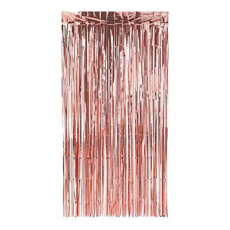 CORTINA METALIZADA DECORATIVA 1X2M ROSE GOLD - REF. 5501 - 1 UNIDADE