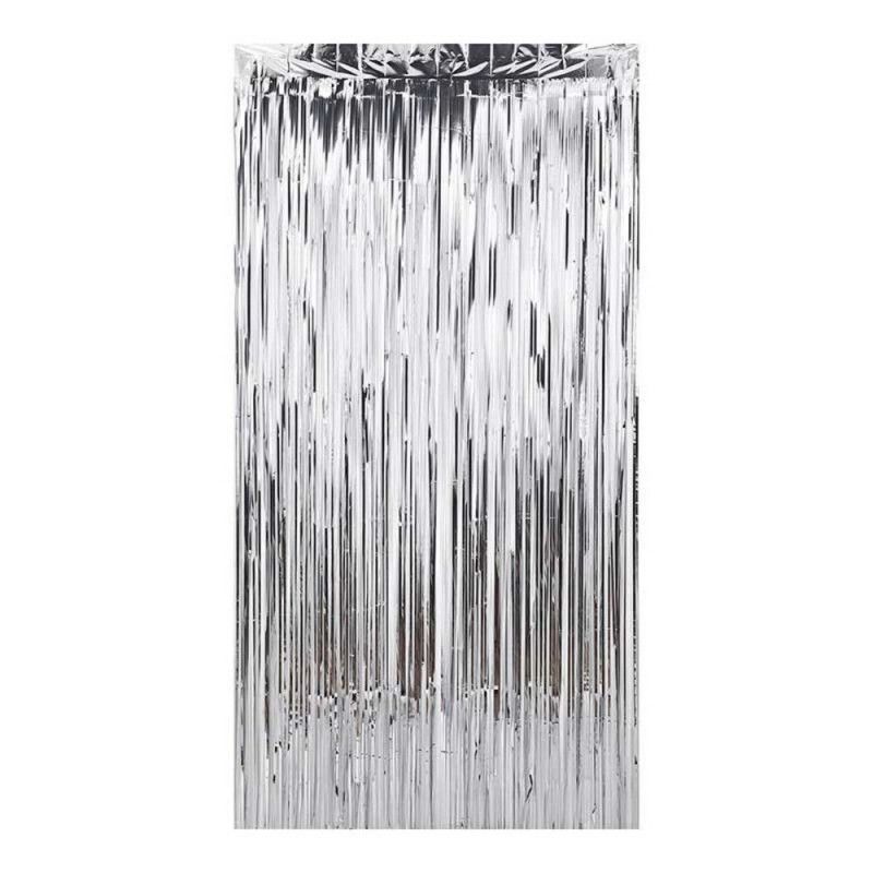 CORTINA METALIZADA DECORATIVA 1X2M PRATA - REF. 5502 - 1 UNIDADE