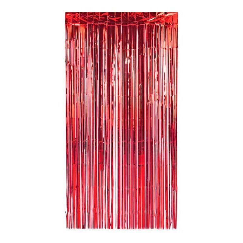CORTINA METALIZADA DECORATIVA 1X2M VERMELHO - REF. 5504 - 1 UNIDADE