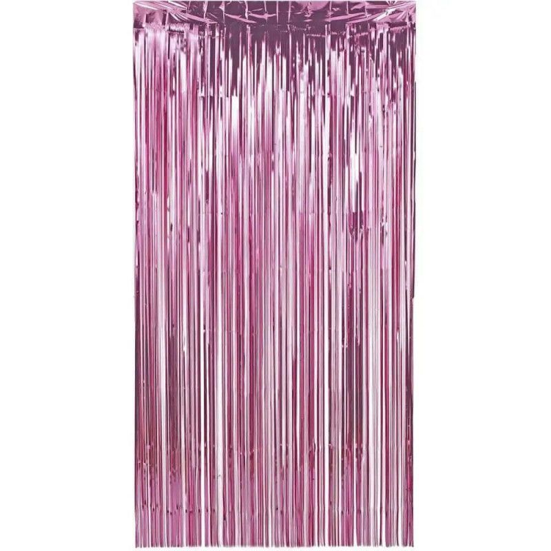 CORTINA METALIZADA DECORATIVA 1X2M ROSA - REF. 5506 - 1 UNIDADE
