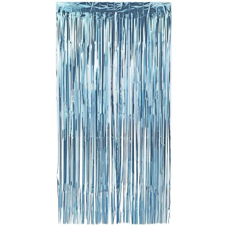 CORTINA METALIZADA DECORATIVA 1X2M AZUL LUXO - REF. 5507 - 1 UNIDADE