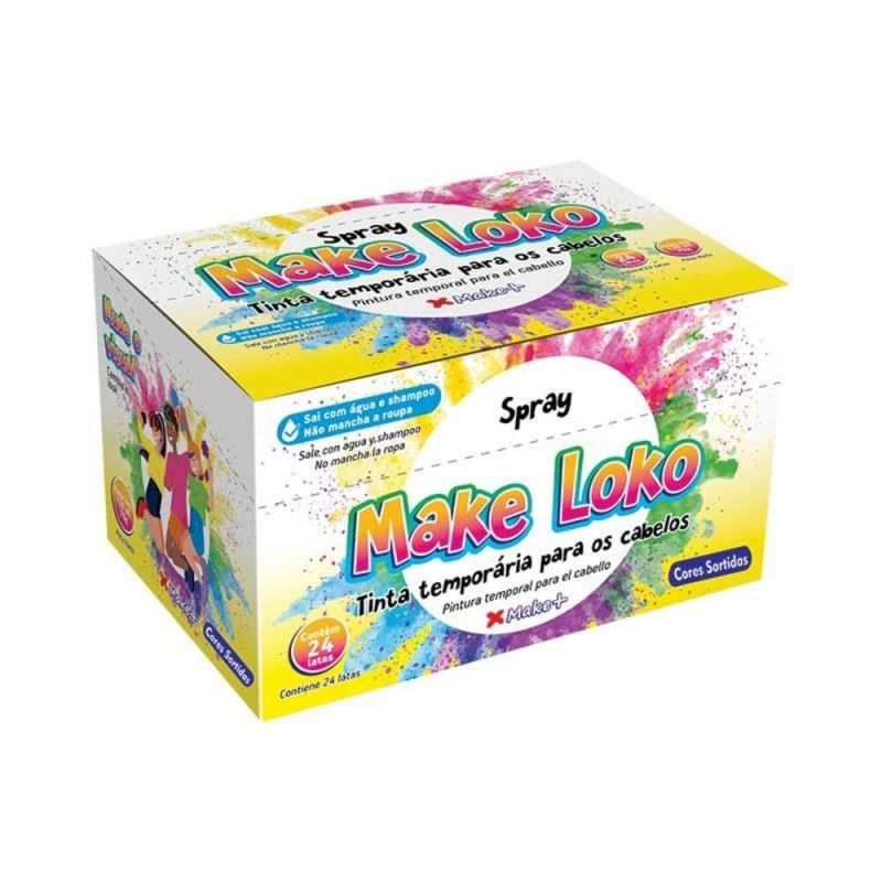 SPRAY PINTA CABELO 120ML 70G SORTIDO MAKE - REF. 2870 - CAIXA COM 24 UNIDADES