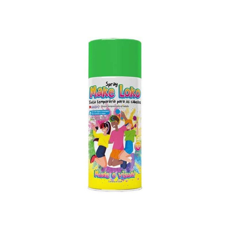 SPRAY PINTA CABELO 120ML 70G VERDE MAKE+ - REF. 2874 - 1 UNIDADE