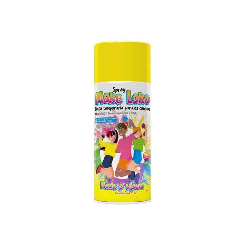 SPRAY PINTA CABELO 120ML 70G AMARELO MAKE + - REF. 2876 - 1 UNIDADE