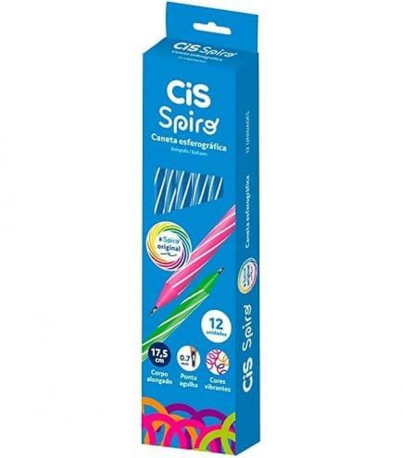 CANETA SPIRO GEL AZUL 0.7 - 5.7745 CIS  CAIXA COM 12  UNIDADES
