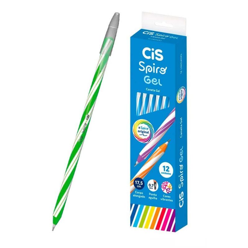 CANETA SPIRO GEL VERDE 0.7 CIS  - 5.7750 - CAIXA COM 12 UNIDADES
