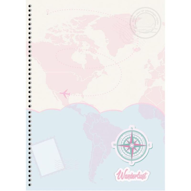 CADERNO 10 MATERIAS CAPA DURA 160 FOLHAS WANDERLUST LARISSA MANOELA - REF. 10907 - PACOTE COM 4 UNIDADES