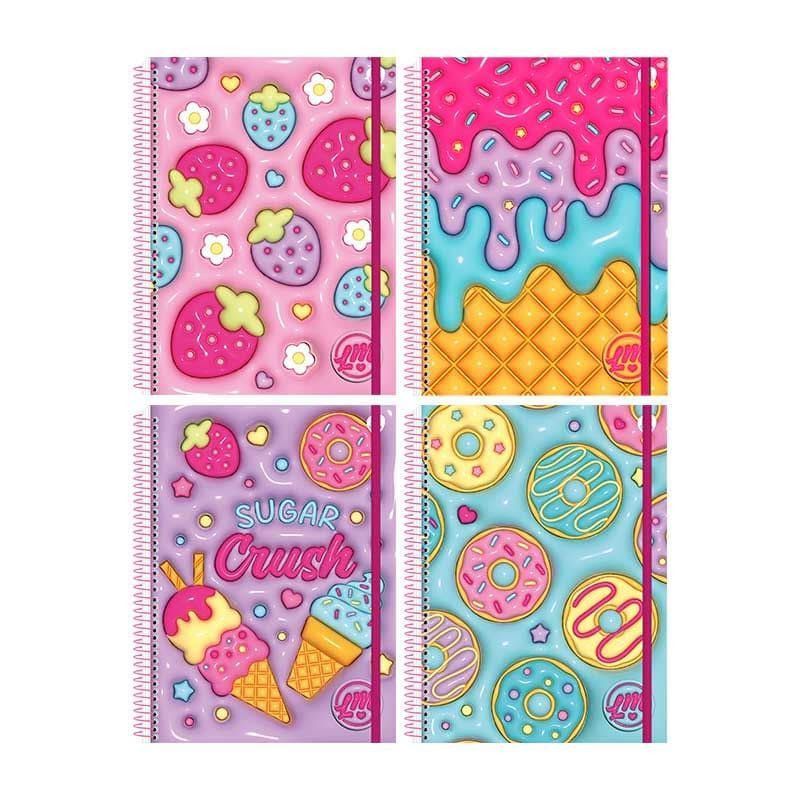 CADERNO 10 MATERIAS CAPA DURA 160 FOLHAS MEMORIAS LARISSA MANOELA - REF. 10903 - PACOTE COM 4 UNIDADES