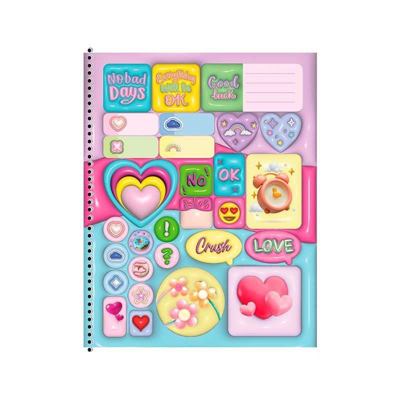 CADERNO 10 MATERIAS CAPA DURA 160 FOLHAS MEMORIAS LARISSA MANOELA - REF. 10903 - PACOTE COM 4 UNIDADES