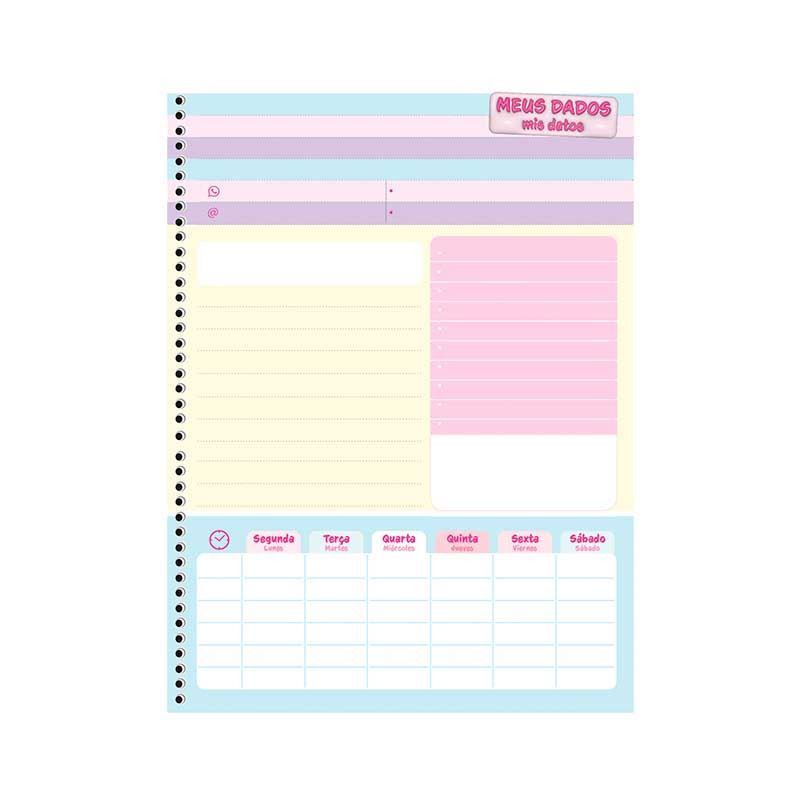 CADERNO 10 MATERIAS CAPA DURA 160 FOLHAS MEMORIAS LARISSA MANOELA - REF. 10903 - PACOTE COM 4 UNIDADES