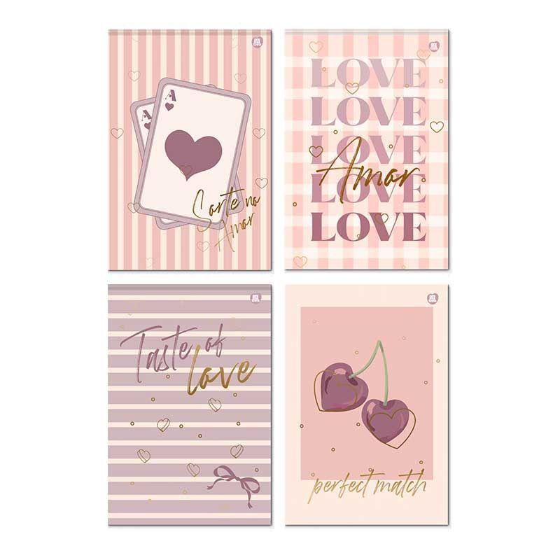 BLOCO CAPA DURA 80 FOLHAS VERTICAL DOCE ROMANCE LARISSA MANOELA - REF. 10895 - PACOTE COM 4 UNIDADES