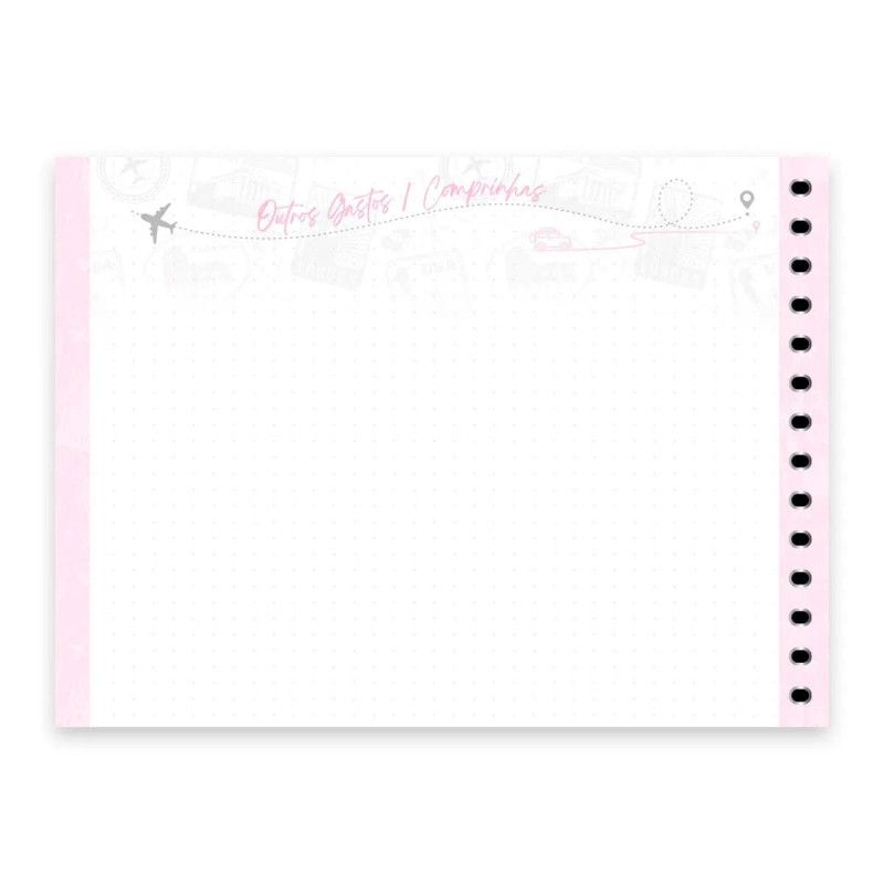 PLANNER ESPIRAL 1/4 80 FOLHAS PLANO DE VIAGENS WANDER - REF. 10908 - PACOTE COM 4 UNIDADES