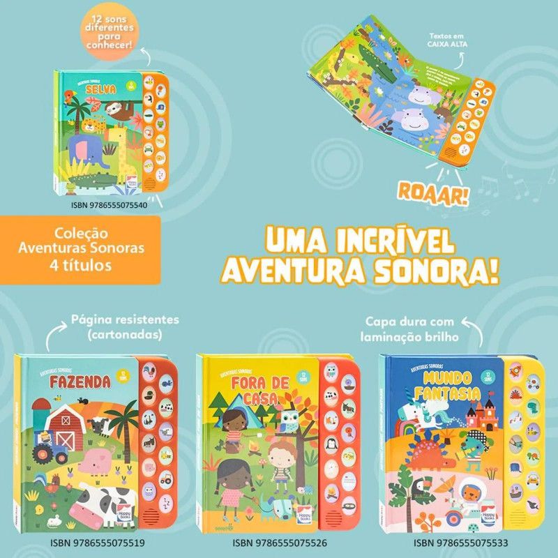 LIVRO AVENTURAS SONORAS FORA DE CASA HAPPY BOOKS - REF. 312509 - 1 UNIDADE