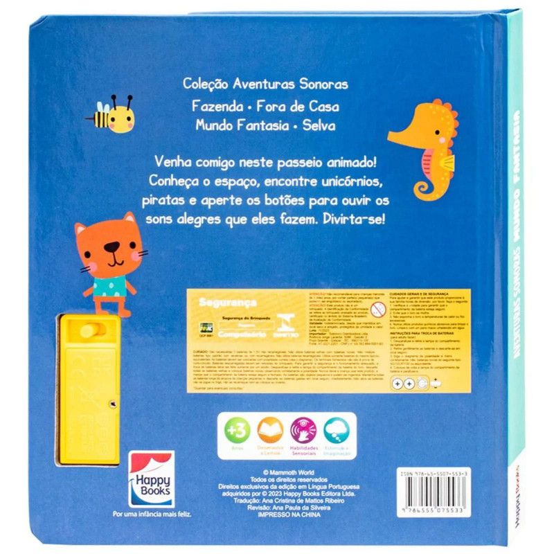 LIVRO AVENTURAS SONORAS MUNDO FANTASIA HAPPY BOOKS - REF. 312517 - 1 UNIDADE