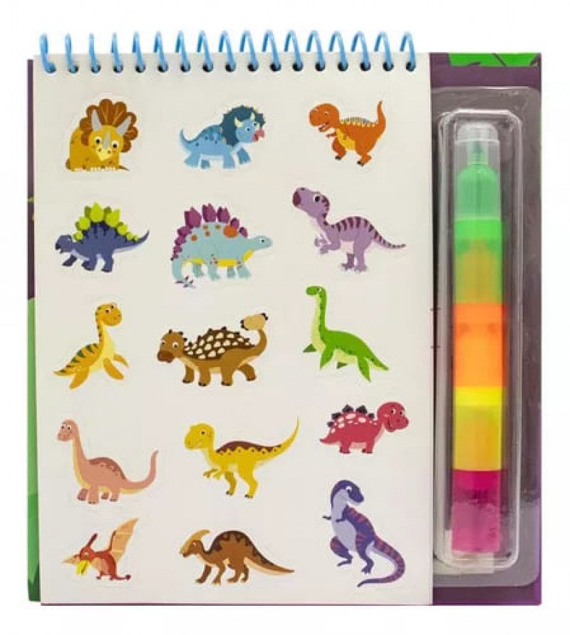 LIVRO DINOSSARUOS COM CANETA 4 EM 1 + ADESIVO HAPPY BOOKS - REF. 313750 - 1 UNIDADE