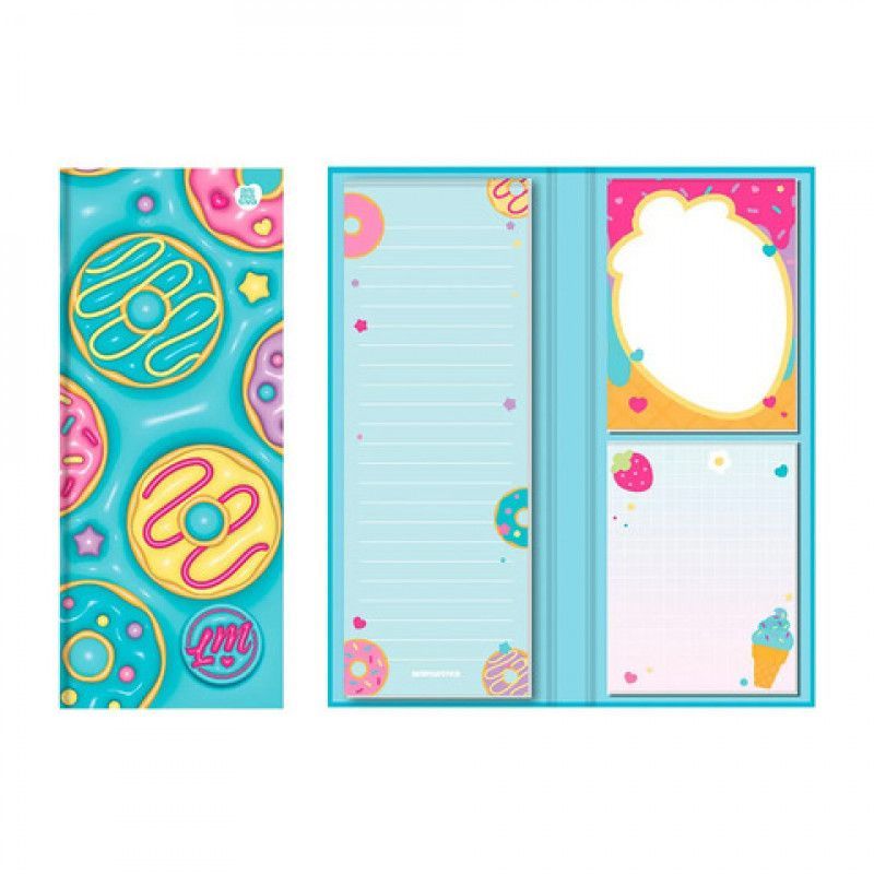BLOCO DE NOTAS 3 EM 1 23X10 90 FOLHAS MEMORIAS LARISSA MANOELA - REF. 10899 - PACOTE COM 4 UNIDADES