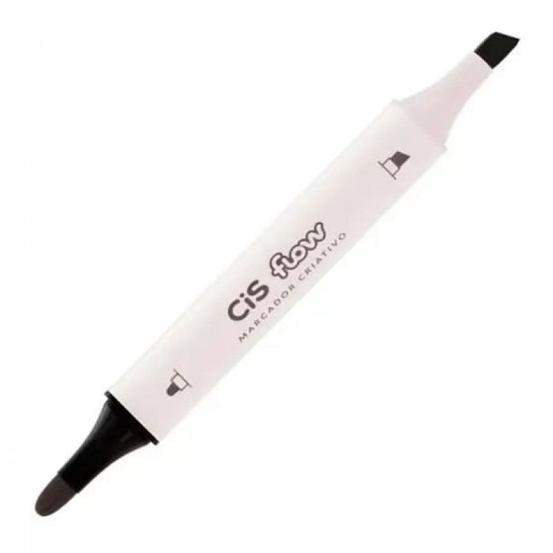 PINCEL MARCADOR CRIATIVO FLOW PRETO 2 PONTAS CIS - REF. 5.7781 - CAIXA COM 6 UNIDADES
