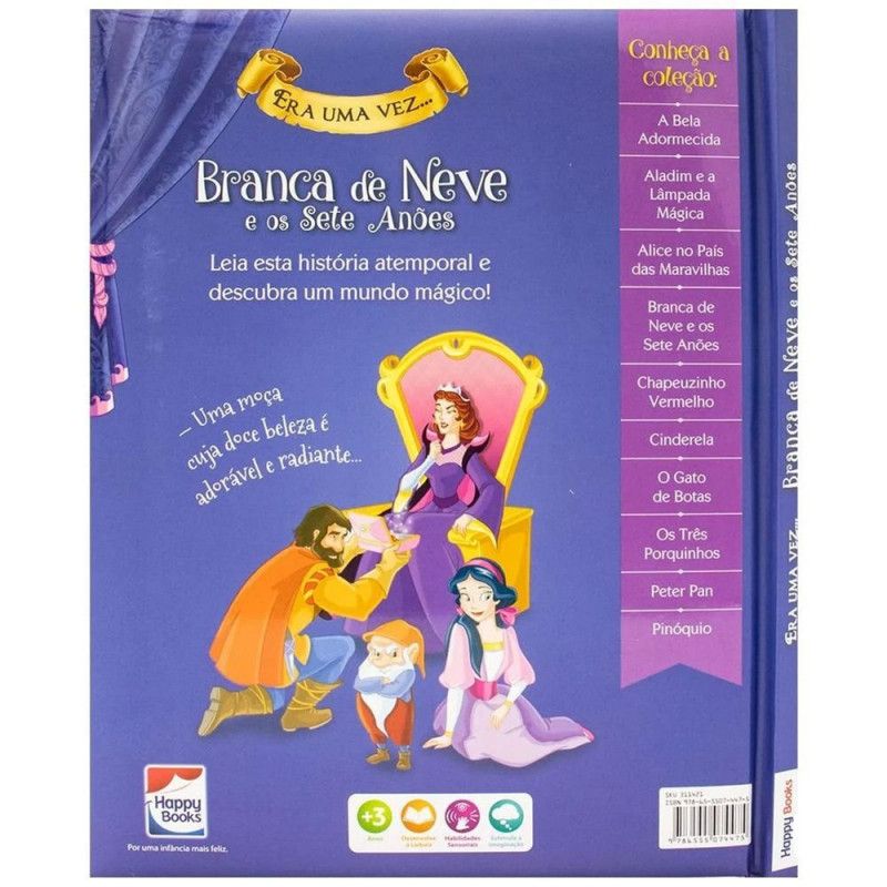LIVRO ERA UMA VEZ BRANCA DE NEVE E OS SETE ANOES HAPPY BOOK - REF. 311421 - 1 UNIDADE