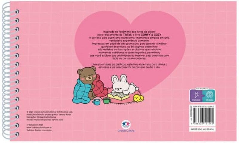 LIVRO COLORIR ESP COMFY AND COZY PINK CIRANDA - 1 UNIDADE