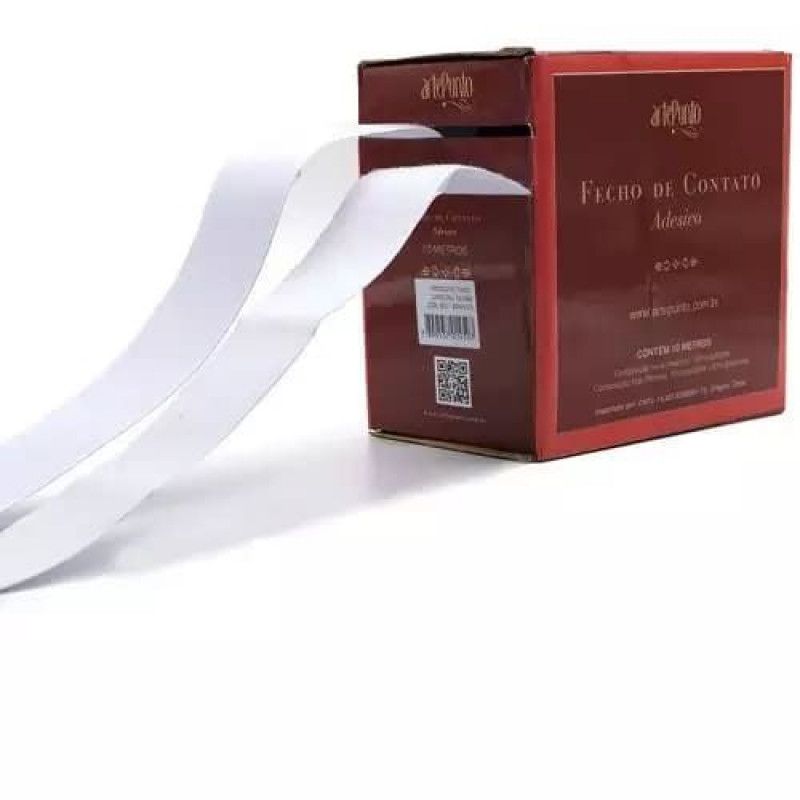 FECHO CONTATO ADESIVO 25MM BRANCO ARTEPUNTO – REF. FA001-025 BCO – PACOTE COM 10 UNIDADES