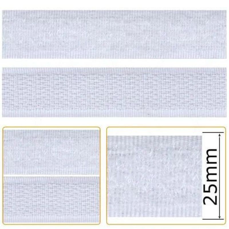 FECHO CONTATO ADESIVO 25MM BRANCO ARTEPUNTO – REF. FA001-025 BCO – PACOTE COM 10 UNIDADES