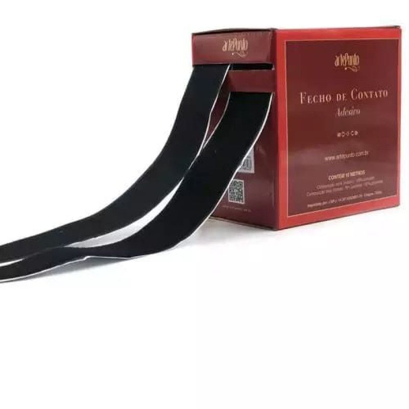 FECHO CONTATO ADESIVO 50MM PRETO ARTEPUNTO – REF. FA001-050 PTO – PACOTE COM 10 UNIDADES