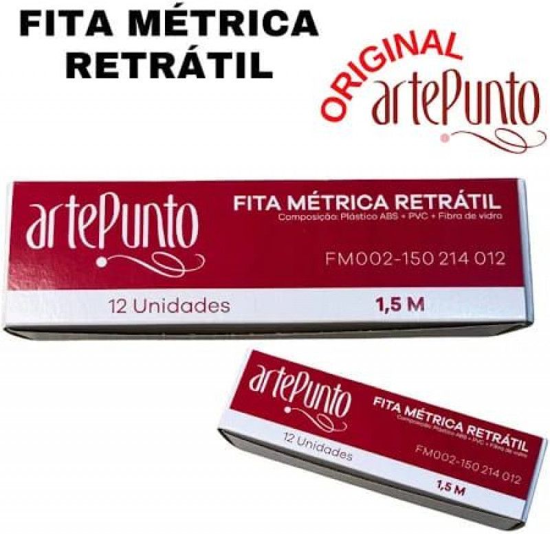 FITA METRICA 1,5 METROS RETRATIL ARTEPUNTO – REF. FM002-150 SORT – CAIXA COM 12 UNIDADES