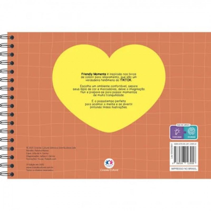 LIVRO COLORIR FRIENDLY MOMENTS CIRANDA - UN COM 1 UN