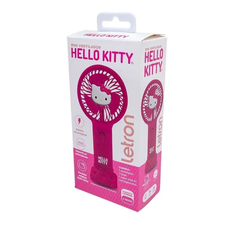 MINI VENTILADOR HELLO KITTY COM SUPORTE LEO E LEO - REF. 10339 -  1 UNIDADE