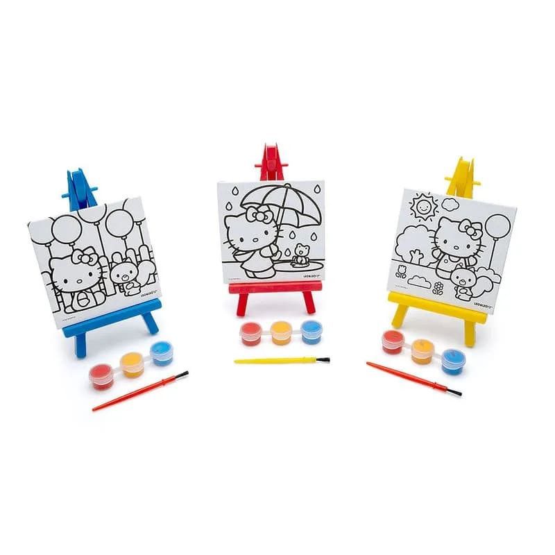 MINI TELA PINTURA COM CAVALETE HELLO KITTY LEO E LEO - REF. 10363 -  1 UNIDADE