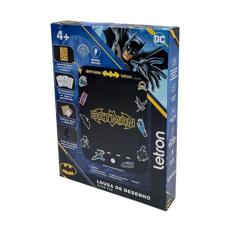 LOUSA DESENHO GLOW PAD BATMAN LETRON - REF. 10501 -  1 UNIDADE