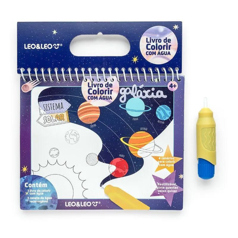 LIVRO COLORIR C/AGUA GALAXIA LEO E LEO - 91675 CX COM 12 UN