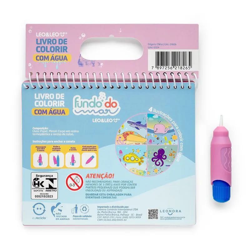 LIVRO COLORIR COM AGUA FUNDO DO MAR LEO E LEO - REF. 91826 -  1 UNIDADE