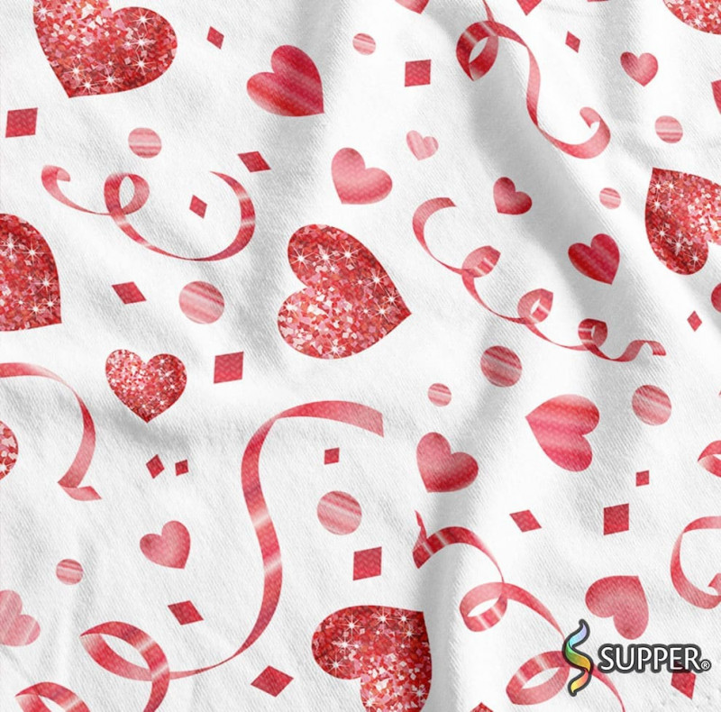 TNT 1,40 X 25 METROS ESTAMPADO CORACAO GLITTER - REF. NT.EST.00.0526 - 1 UNIDADE