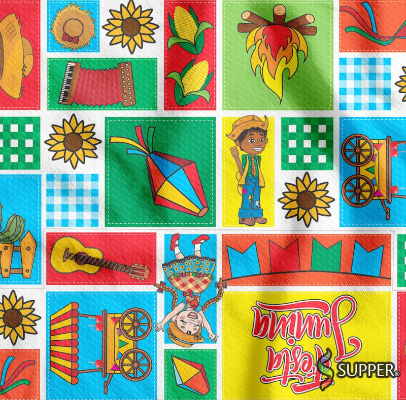 TNT 1,40 X 25 METROS ESTAMPADO CRIANCAS JUNINAS - REF. NT.EST.00.0728 - 1 UNIDADE