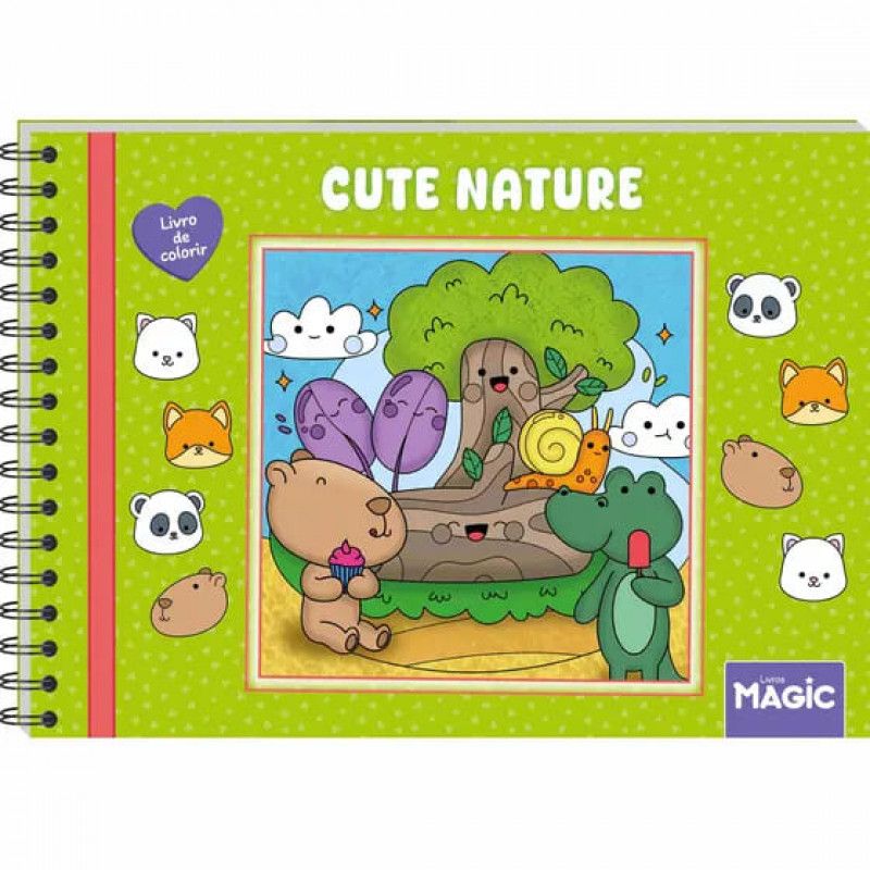 LIVRO COLORIR ESPIRAL CUTE NATURE MAGIC - 1 UNIDADE