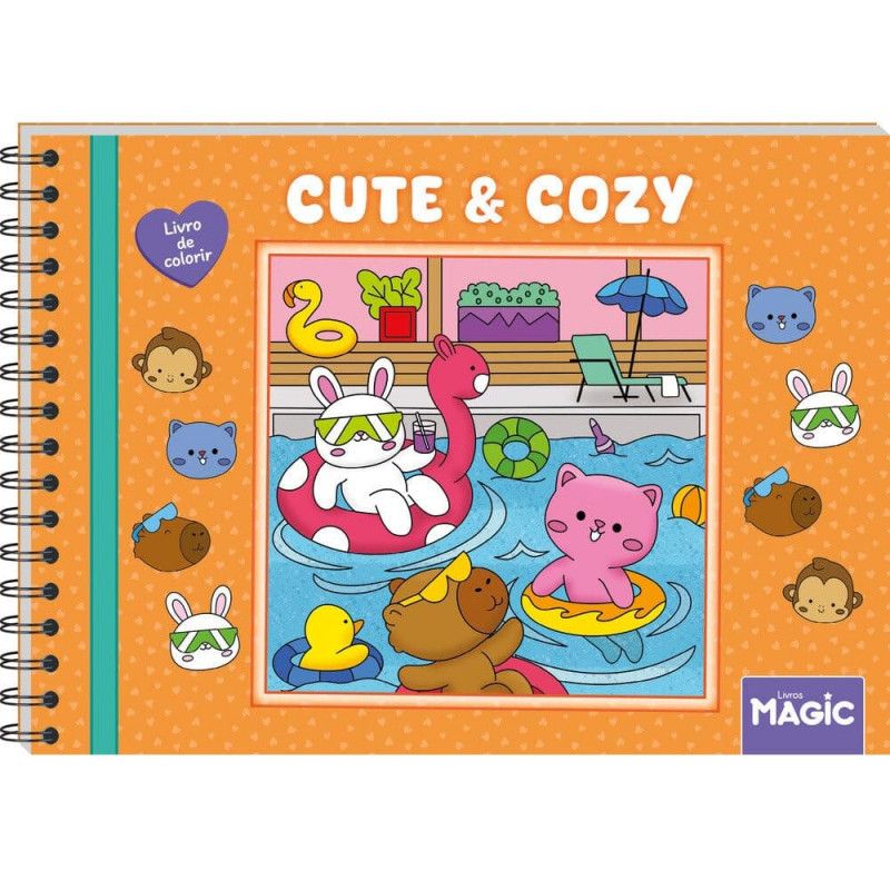 LIVRO COLORIR ESPIRAL CUTE AN COZY ORANGE MAGIC - 1 UNIDADE